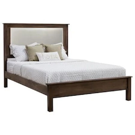 Queen Single Panel Fabric Bed with Low Footboard